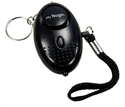 NAGO Mini Alarm Schlüsselanhänger Taschenalarm Notfallalarm Panikalarm mit LED Leuchte Sirene ca. 140 dB schwarz