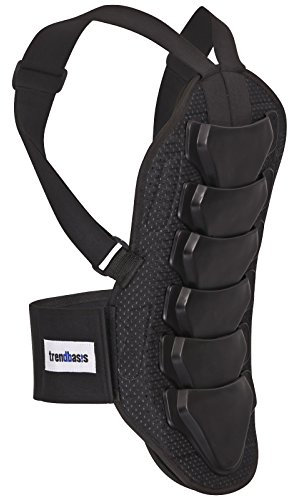 trendbasis Rückenprotektor für Ski und Snowboard, geprüfter Rückenschutz für Wintersport, Snowboard und Ski Rückenprotektor in Größe M, Wirbelsäulenschutz in Schwarz