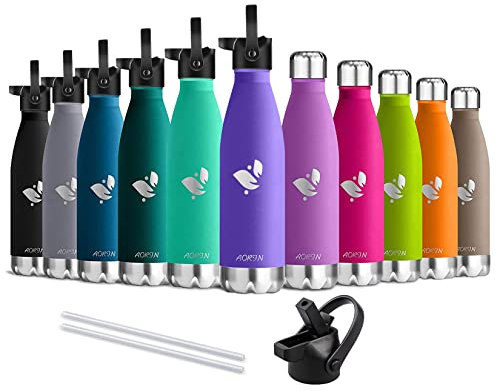 Aorin de Doble Pared con Aislamiento de Botella de Agua de Acero Inoxidable. Proceso de Recubrimiento en Polvo no es Fácil de desprenderse Resistencia al Rayado Fácil de Limpiar.(Lavender-750ml)