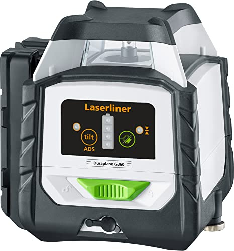 Laserliner Duraplane G360 RX Laser rotante ibrido verde a 360° per linee orizzontali e inclinazioni con sistema anti-deriva e ricevitore portatile