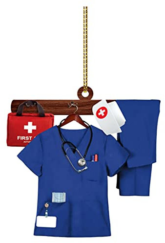 Muium(TM) Personalisierte Ornament Krankenschwester, Krankenschwester Uniform Weihnachtsbaum Ornamente Weihnachtsdekoration Arzt Uniform Ornament für Auto Home Party Weihnachtsdekoration (A)