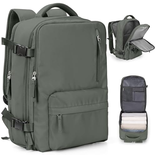 SEAFEW Mochila Viaje Cabina Avion 40x30x20 para Ryanair Mochila de Viaje para Mujer Bolsa de Cabina Ryanair Equipaje de Mano Mochila de Senderismo Mochila Impermeable Cabina Mochila,A9-verde oscuro