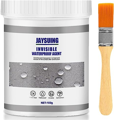 Liquide D'étanchéité Transparent, Adhésif d’étanchéité super puissant, agent de revêtement imperméable transparent, Invisible Waterproof Agent with Brush, Revêtement Imperméable Transparent (100g)