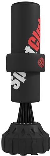 SPORTNOW Sacco da Boxe da Terra con Bersaglio, Sacco da Boxe Autoportante Professionale con Base Riempibile e Ventose, Nero