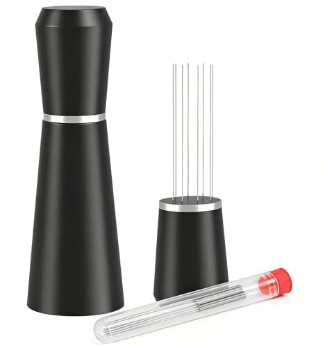 Jeymei WDT Espresso Distribution Tool, Black Espresso Whisk with 8 Needles