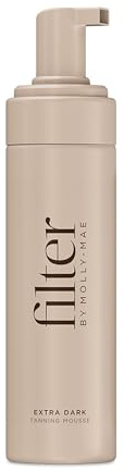 Filter by Molly-Mae Tanning Mousse | Extra Dark Shade | Streak Free Self Tan Foam | Deep Colour, Fast Developing, Skin Friendly and Moisturising Tanner with Easy Application | Cruelty Free | 200ml