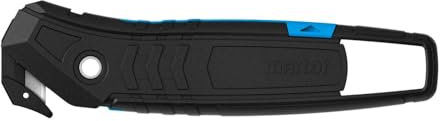 MARTOR Coltello di sicurezza, lama nascosta in acciaio inox, SECUMAX 350 realizzato al 98% in plastica riciclata, cutter professionale, leggero, plastica, per destrorsi e mancini, certificato GS