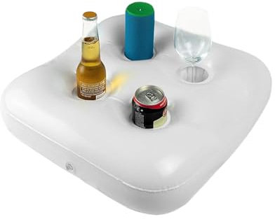 4 Trous Porte-Gobelet Gonflable, Gonflable Porte Gobelet De Boissons, Support Gonflable De Boisson Portable Bar De Piscine Flottant, Plateau Flottant Piscine & Spa pour Party, Piscine, Fête, Plage