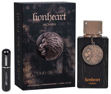 Perfume Club de Nuit Lionheart Woman Eau de Parfum 100 ml – Perfume Árabe para Mujer de Larga Duración, Fragancia Femenina Aromática y Gourmand con Notas de Lavanda, Cacao y Vainilla (Lionheart Woman)