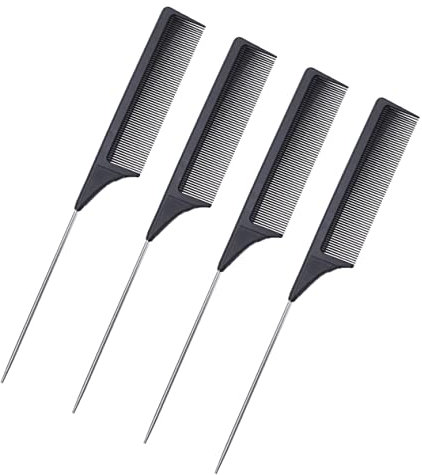Ipetboom 4pezzi Pettine in Carbonio Pettini Per Styling Dei Pettini Per Cotonare Taglio Per Parrucchieri Professionali Per Sollevare e Sfumare i