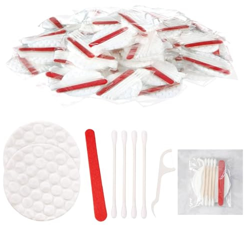 Vanités d'hôtel Emballées Individuellement,Kit de Commodités Hôtelières en vrac, Ensemble d'accueil d'hôtel,Comprenant des Cotons-Tiges Cosmétiques,Kit Voyage Produit Toilette (200 Pièces)