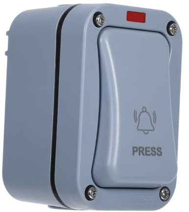 STOBAZA Esterno Rettangolare con Pulsante e Luce LED Indicatore Interruttore Montaggio Parete per Scuola e Garage Resistente alle Intemperie