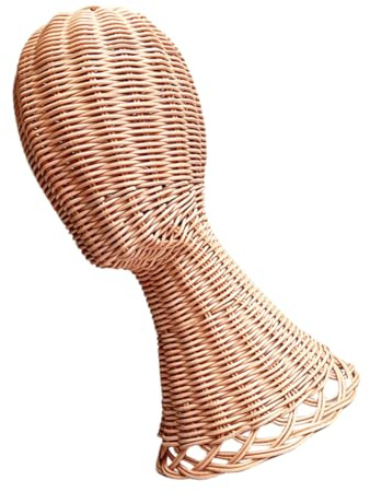 Lurrose Présentoir à Chapeaux Support de Rangement pour Casquettes Forme Mannequin en Rotin Protection la Déformation, Maison Commerce