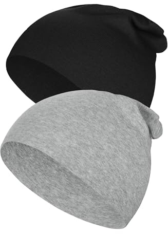 Kiiwah 2 Piezas Gorros Niños, Suave Algodón Sombreros Bebés Unisex Gorro para Bebé Niños Niñas Invierno Gorros Beanie para Primavera, Otoño, Invierno