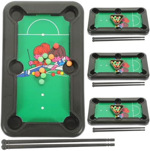 GRIRIW Table de Billard Miniature Portable 4 Pièces en Plastique Léger pour Garçon et Filles, Jeu D'intérieur Éducatif et Ludique, pour Loisirs en Famille et Développement Dextérité