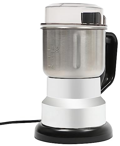 Wiefiche Macinino elettrico per cereali, 300 W, in acciaio inox, con pennello e cucchiaio, capacità 500 ml, per la casa, macinaspezie per materiali secchi, spezie, caffè