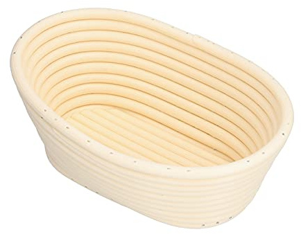 Annadue Brödjäsningskorg, Tvättbar Rund Jäsningskorg för Surdeg, Nyskapande Form Bakkorg för Kök Hembageri Degsjäsningsverktyg (Benvit oval 21 * 14 * 8cm)