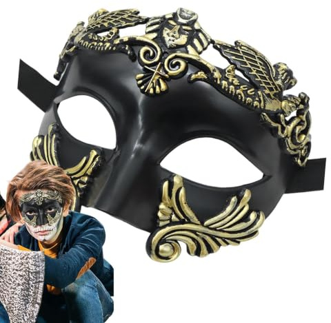 Svart Maskeraddräkt Antik Grekisk Och Romersk Ansiktsskugga | Med Elastiska Svarta Band Halloweenansiktsmask För Bar Dans Modevisning Kostymevenemang Formell Casual Män Kvinnor