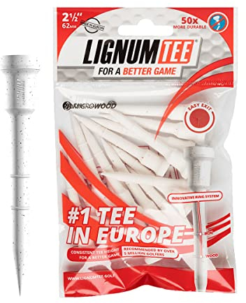 Longridge Golf-Tees mit Holzringsystem, Weiß, 62 mm