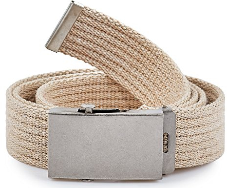 Merry Style Damen Gürtel Stoffgürtel P20 (Hellbeige-Silber, 105 cm (Gesamtlänge 110 cm))