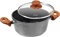 STONELINE® Back to Nature Kochtopf 24 cm, mit Glasdeckel, Made in Germany, auch für öl- und fettfreies Braten, Kratzfeste Antihaftbeschichtung mit echten Steinpartikeln, Induktionstopf