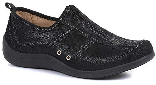 Zip Fastening Trainers - Black Size 5