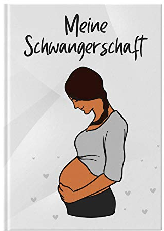 Schwangerschaftstagebuch - Tagebuch für die Schwangerschaft zum selber eintragen I Geschenk für Schwangere - Schwarz