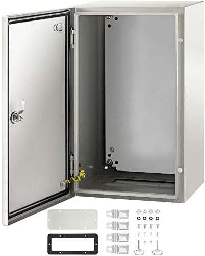 VEVOR Cassetta da Parete per Quadri Elettrici Impermeabile Grado IP66 con Serratura a Chiave 50 x 30 x 25 cm, Cassetta Stagna per Quadri Elettrici Cablaggio Interno Esterno in Acciaio al Carbonio IP66