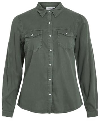 Vila dam Vibista denimskjorta/su-noos jeansskjorta