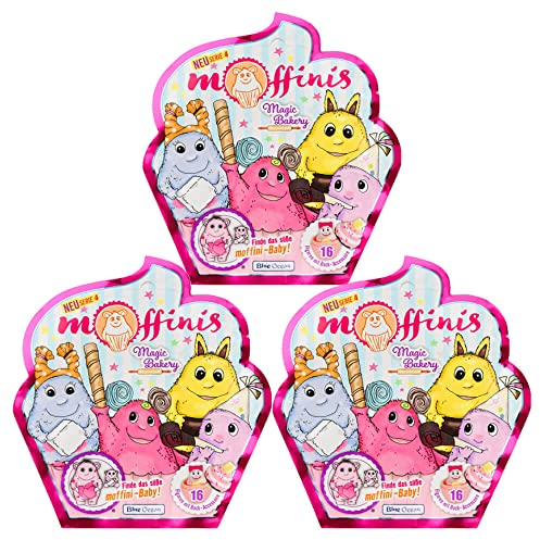 Generisch Blue Ocean Moffinis Figur Sammelfigur Serie 4 - Magic Bakery - Moffini Muffin Monster - Figur Auswahl (3 Tüten)