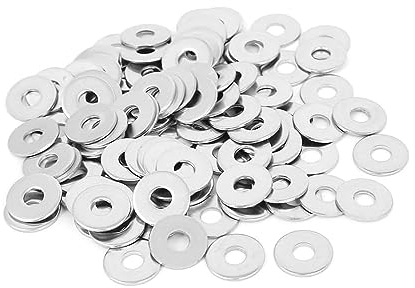 150 Piezas Arandelas Planas, Arandelas de Acero Inoxidable M5, Arandela Plana Ala Ancha para Tornillos, Tuercas, Varilla Roscada