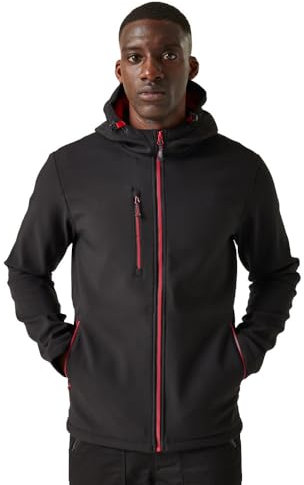 Regatta Herren Professionelle Navigate Softshelljacke Softshell-Jacke, schwarz/red, L