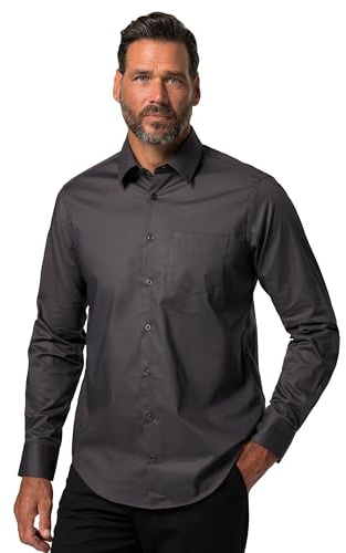 JP 1880 FLEXNAMIC®, Camicia da Uomo Taglie Forti, Taglia Grande, L-8XL JP1880, con Colletto Kent, Modern Basic Fit, Fino a 7 XL 808727, Ardesia, XXL
