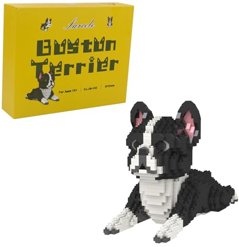 Larcele KLJM-02 812 Pièces Sets de Jouets de Micro Blocs de Construction pour Chien (Terrier de Boston)