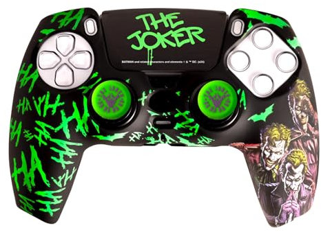 FRTEC Joker Combo Pack Manette PS5, Coque Rigide + Grips + Sticker Touchpad pour DualSense, PS5, Licence Officielle
