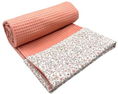 various Manta para Bebé Recién Nacido Algodón 100%, Arrullo para Verano y Entretiempo, Toquilla de Tejido Plumeti (Estampado Rosa Maquillaje Flor)