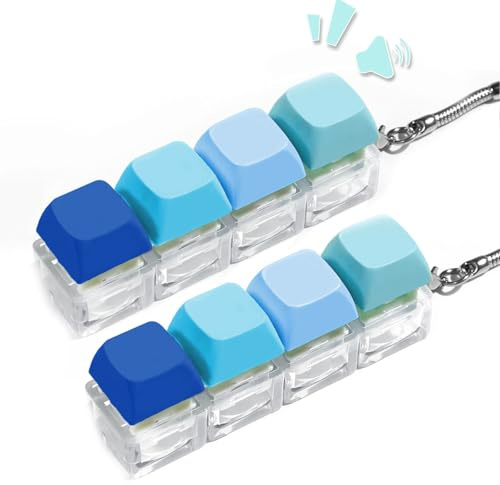 2 pezzi Tastiera Fidget Toy, pulsante tastiera antistress giocattolo, portachiavi Fidget Keyboard in 4 colori per Decompressione Decorazione