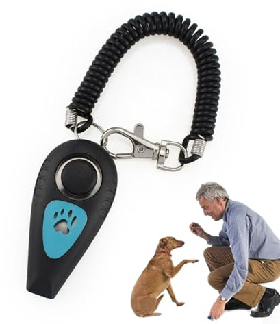 Generico Clicker pour l'entraînement pour Chiots, 2 en 1 Clicker pour Oiseaux et sifflet pour entraînement - Sifflet pour Chiens Silencieux avec Sangle pour Rappel