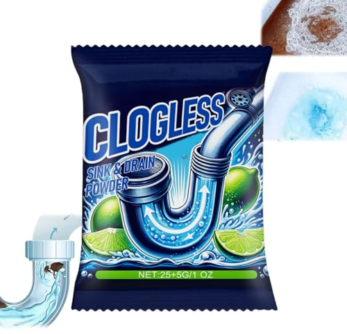 Powerful Drain Sink Toilet Unblocker, Drain Cleaner, Sink and D/rain Cleaner, Bathroom and Kitchen S/ink Unblocker, Pipe Dredge Deodorant, S/ink Freshener, D/rain C/leaners for Bathroom Pipes