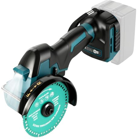 4 Inch Cordless Circular Saw Compatible with Makita 18V Battery (No Battery), 18,000 RPM Brushless Mini Circular Saw with 2 Blades, 3 Speeds and LED Light for Wood/Metal/Plastic