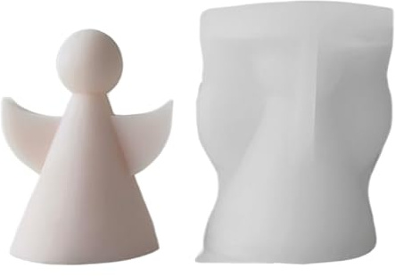 Ängelhartsform - 7 cm 3D ängelform, form silikonramar för, lätt att släppa gjutningshjälpmedel, fina detaljer kaka tvål choklad cementform