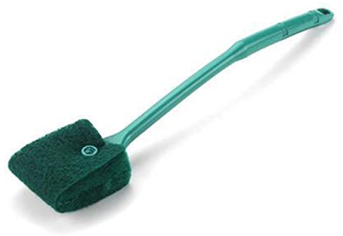 TEMOOUES Rascador de algas para acuario, cepillo de esponja de doble cara, mango de 40,6 cm de largo, para peceras de cristal, acuario, algas, raspador de esponja de vidrio