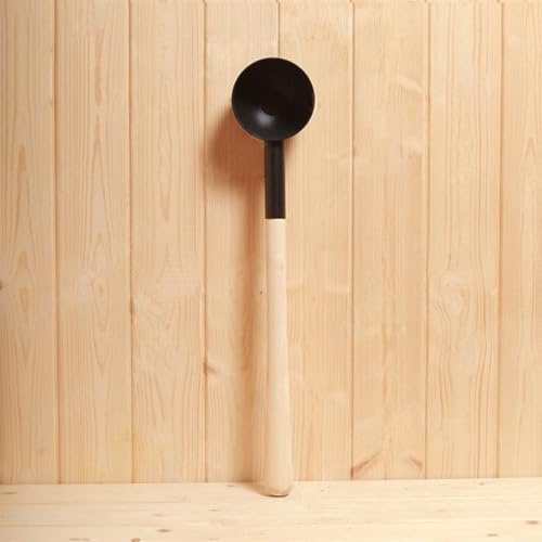 Zeroupshop Louche de sauna en aluminium avec une capacité de 400 ml et poignée en bois pour verser de l'eau dans la maison ou dans les salles de sauna publiques pour se détendre dans les rituels de