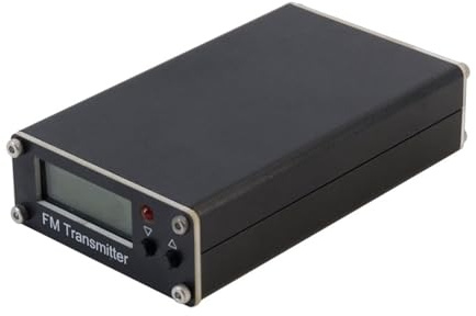 CCYLEZ FM-Sändare, 0,5 W Digital Skärm Stereo FM-radiosändare 76-108MHz Justerbar Frekvens, 2000 M Räckvidd Kompakt Bärbar Sändare med Typ C-ingång (Svart)