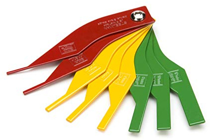 Steelman 8-Piece Brake Lining Thickness Gauge Set for Mechanics, Use with Disc and Drum Brake Pads, Color-Coded, Steel, Stamped Metric and SAE Callouts