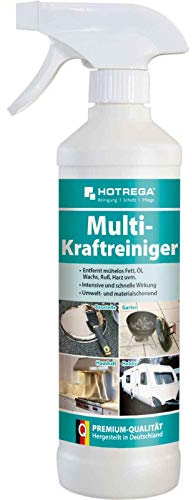 HOTREGA Multi Kraftreiniger 500 ml | Entfernt mühelos Fett, Öl, Wachs, Ruß, Harz | Für Kunststoff, Glas, Stein, Keramik, Metall, Holz und Textilien