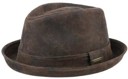 Stetson Radcliff Player Läderhatt Herrar - Fedora med foder, läderband Sommar-Vinter Vår Sommar Höst Vinter