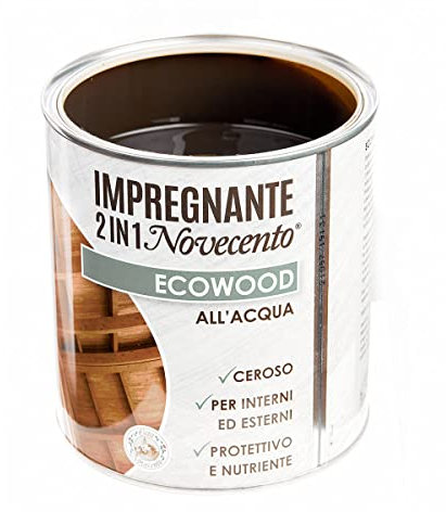 Cera Novecento 9131 Ecowood Impregnante, Noce Scuro, 250 ml