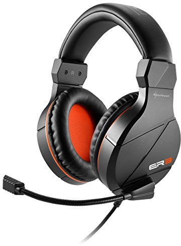 Sharkoon RUSH ER3 - Auriculares Gaming con Cable, Estéreo, Micrófono, Negro/ Naranja