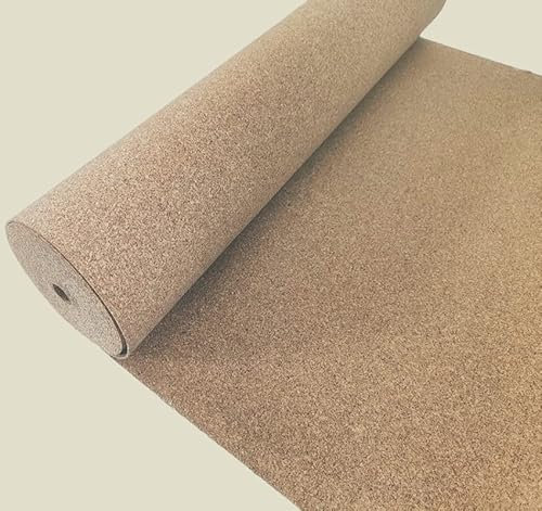 FUTURAZeta® - Rotolo di Sughero Supercompresso spessore 5 mm da 10 mq Rivestimento Muro Parete Fredda Tappetino Sotto Pavimento Parquet Bacheca